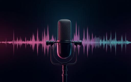 Microfone e forma de onda de áudio